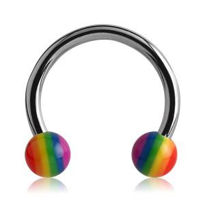 16g Rainbow Circular Barbell Circular Barbells 16g - 5/16" diameter (8mm) - 3mm balls Rainbow