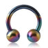 14g Rainbow Titanium Circular Barbell Circular Barbells 14g - 5/16" diameter (8mm) - 4mm balls Rainbow