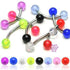 16g Acrylic & Titanium Curved Barbell Curved Barbells 16g - 5/16" long (8mm) - 3mm balls Black