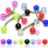 16g Acrylic & Stainless Curved Barbell Curved Barbells 16g - 5/16" long (8mm) - 3mm balls Black