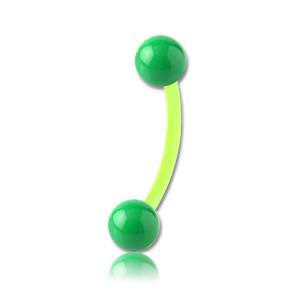 16g Enamel Bioflex Curved Barbell Curved Barbells 16g - 5/16" long (8mm) Green