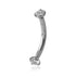 16g Prong-set CZ Curved Barbell Curved Barbells 16g - 5/16" long (8mm) - 2mm ends Clear