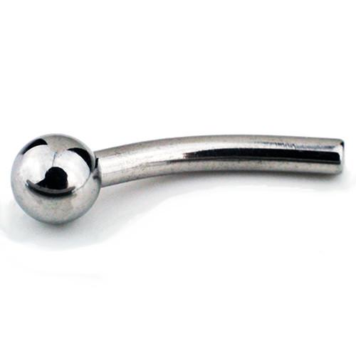 18g Threadless Curved Barbell Post by NeoMetal Replacement Parts 18g - 1/4" long (6.4mm) - 2.5mm ball High Polish Titanium
