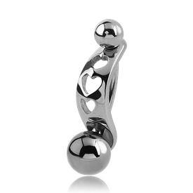 14g Curved Barbell & Heart VCH Shield VCH 14g - 5/16" long (8mm) - 4/6mm balls Stainless Steel
