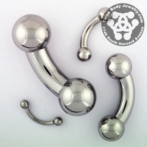 2g Stainless Curved Barbell by Body Circle Designs Curved Barbells 2g - 7/16" long - 7/16" balls Stainless Steel
