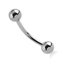 Stainless Steel Curved Barbell (internal threads)