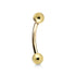 14g Yellow 14k Gold Curved Barbell Curved Barbells 14g - 1/4" long (6mm) - 3mm balls Solid 14k Yellow Gold