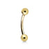 16g Yellow 14k Gold Curved Barbell Curved Barbells 16g - 1/4" long (6mm) - 3mm balls Solid 14k Yellow Gold