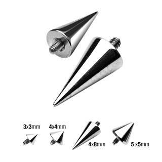 14g Cone Stainless End Dermals 14 gauge - 3x3mm cone Stainless Steel