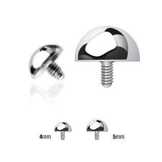 14g Dome Stainless End Dermals 14g - 4mm diameter Stainless Steel