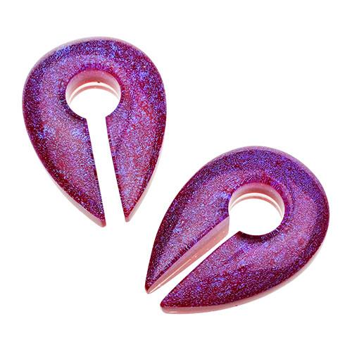 Dichroic Keyholes by Gorilla Glass Ear Weights 1/2 inch (12.7mm) Diamond