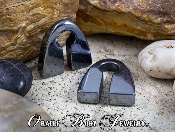 Hematite Pyramids by Oracle Body Jewelry Ear Weights 9/16 inch (14mm) Hematite