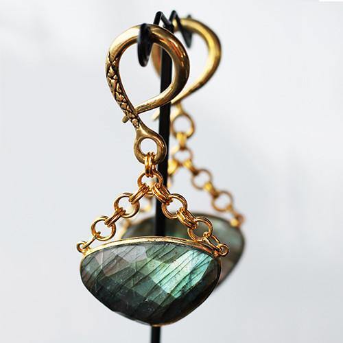 Labradorite Faceted Dangles by Oracle Body Jewelry Ear Weights  