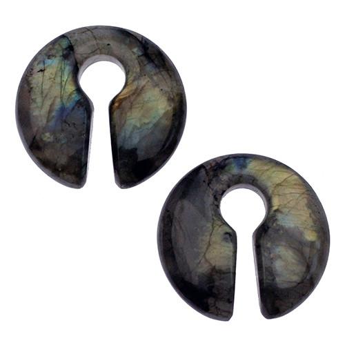 Labradorite Keyholes by Diablo Organics Ear Weights  