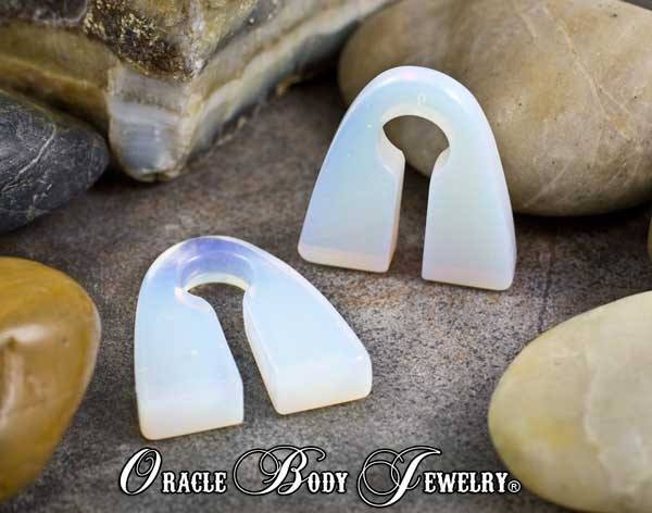 Opalite Pyramids by Oracle Body Jewelry Ear Weights 9/16 inch (14mm) Opalite