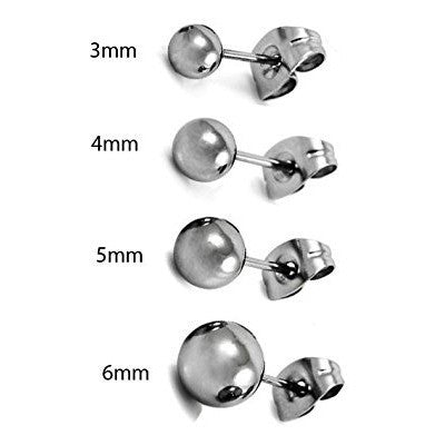 20g Titanium Stud Earrings Earrings 20g - 3mm studs High Polish