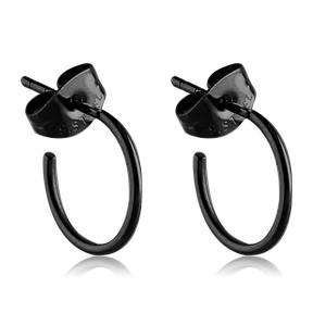 Hoop Black Stud Earrings Earrings 20 gauge Black