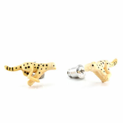 Cheetah Stud Earrings by Urban Star Organics Earrings 20 gauge Gentawas Wood
