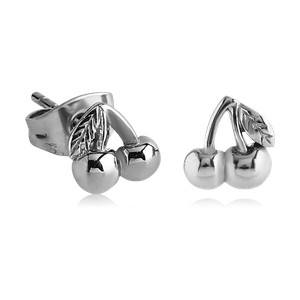 Cherry Stainless Stud Earrings Earrings 20 gauge Stainless Steel