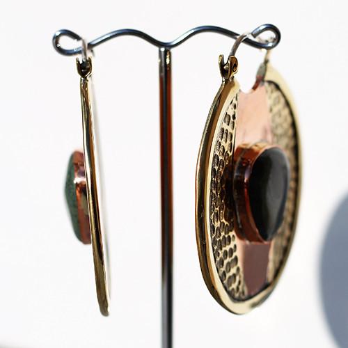 Kambaba Jasper Fusion Orbit Earrings by Oracle Body Jewelry Earrings  