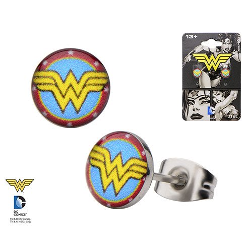 Wonder Woman Stud Earrings Earrings 20 gauge Stainless Steel