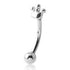 Crown Stainless Eyebrow Barbell Eyebrow 16g - 5/16" long (8mm) Stainless Steel
