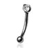 Prong-set 2.5mm CZ Stainless Eyebrow Barbell Eyebrow 16g - 5/16" long (8mm) Clear
