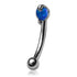 Prong-set 3mm Opal Stainless Eyebrow Barbell Eyebrow 16g - 5/16" long (8mm) Blue