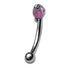 Prong-set 3mm Opal Stainless Eyebrow Barbell Eyebrow 16g - 5/16" long (8mm) Pink