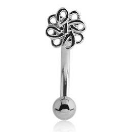 Knotted Stainless Eyebrow Barbell Eyebrow 16g - 5/16" long (8mm) Stainless Steel
