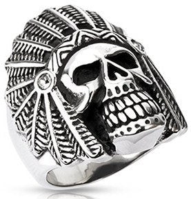 Stainless Apache Death Skull Ring Finger Rings  