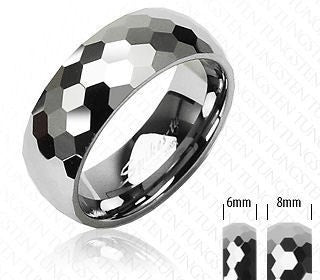 Tungsten Honey Comb Multi-Faceted Ring Finger Rings Size 5 (8mm wide) Tungsten Carbide