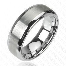 Tungsten Matte Finish Center Ring Finger Rings  