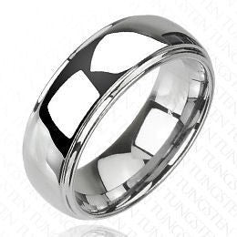 Tungsten Shiny Finish Two-Tier Ring Finger Rings  