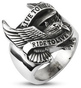 Stainless Live to Ride Ring Finger Rings  