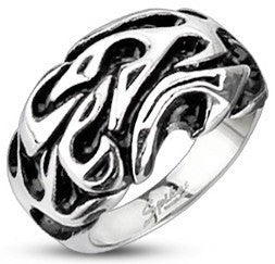 Stainless Tribal Flame Wave Ring Finger Rings  