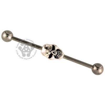 14g Angry Skull Industrial Barbell Industrials 14g - 1-3/8