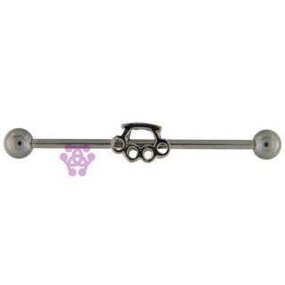 14g Brass Knuckles Industrial Barbell Industrials 14g - 1-1/2" long (38mm) Stainless Steel
