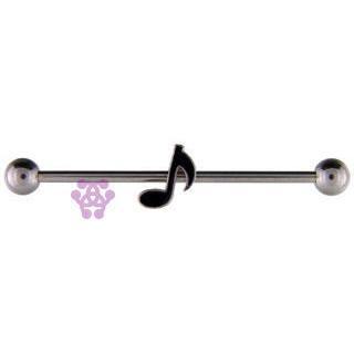 14g Eighth Note Industrial Barbell - Tulsa Body Jewelry