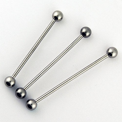 8g Stainless Industrial Barbell Industrials 8g - 1-1/8" long (28mm) - 6mm balls Stainless Steel