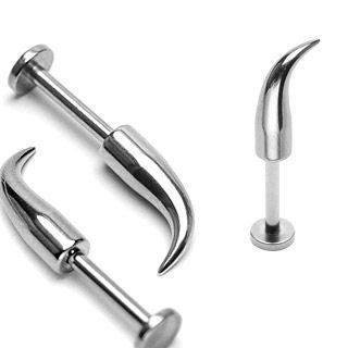 14g Curved Spike Labret Labrets 14g - 3/8" long (10mm) Stainless Steel