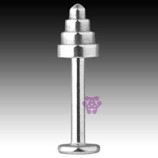 14g Stepped Spike Stainless Labret Labrets 14g - 3/8" long (10mm) Stainless Steel
