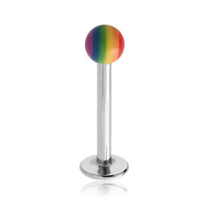 16g Rainbow Labret Labrets 16g - 5/16" long (8mm) - 3mm ball Rainbow