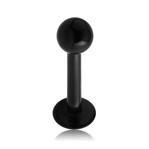 16g Black Titanium Labret Labrets 16g - 1/4" long (6mm) - 3mm ball Black