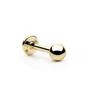 14g Yellow 14k Gold Labret Labrets 14g - 5/16" long (8mm) - 3mm ball Solid 14k Yellow Gold