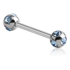 Multi-CZ Stainless Nipple Barbells Nipple Barbells  