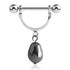 Pearl Dangle Stainless Nipple Stirrups Nipple Stirrups 14g - 9/16" diameter (14mm) Dark Grey