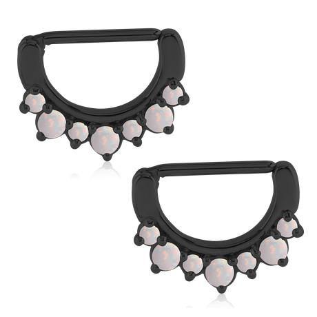 Opal Crown Black Nipple Clickers Nipple Clickers 14g - 9/16