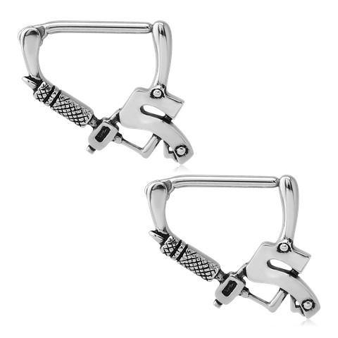 Tattoo Machine Stainless Nipple Clickers Nipple Clickers 14g - 15/32" long (12mm) Stainless Steel