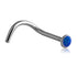 Bezel Opal Stainless Nostril Screw Nose 18g - 1/4" wearable (6.5mm) Blue Opal